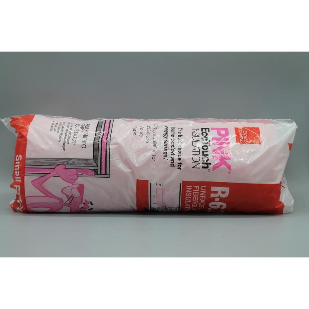 Owens Corning Pink EcoTouch Insulation R6.7 Roll 2" Thick 16" W 5.3 sq ft